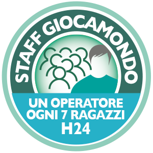 STAFF GIOCAMONDO H24 CON RAPPORTO UN OPERATORE OGNI 7 RAGAZZI