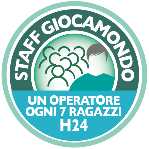 STAFF GIOCAMONDO H24 CON RAPPORTO UN OPERATORE OGNI 7 RAGAZZI