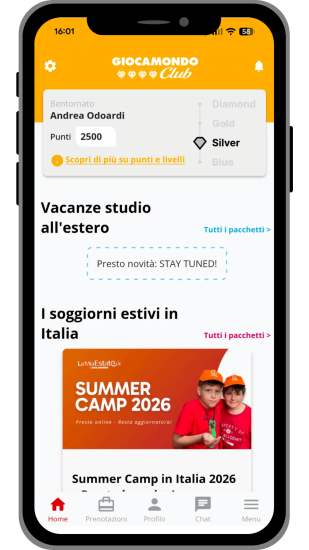 LME - Mockup mobile - App Giocamondo Club 2026